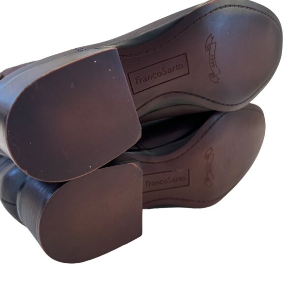 Franco Sarto Jessica Leather Boots Size 8.5W  EU 39 Castagno Brown NWOT - Picture 3 of 11